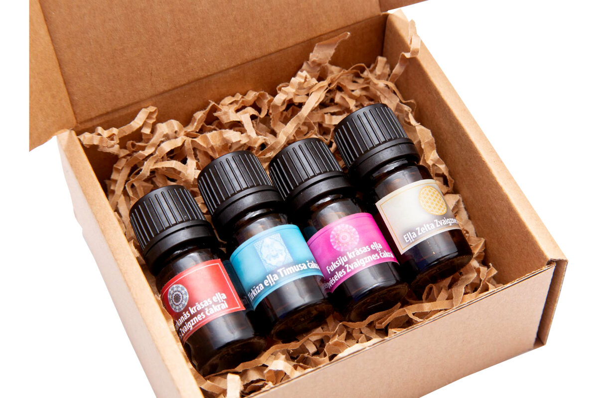 A SET OF 4 ADDITIONAL CHAKRA OIL BLENDS in 5 ml bottles