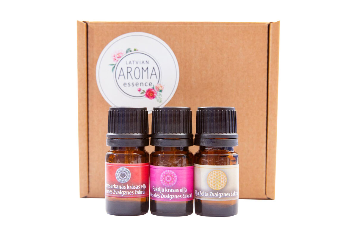 A SET OF 3 ADDITIONAL CHAKRA OIL BLENDS in 5 ml bottles
