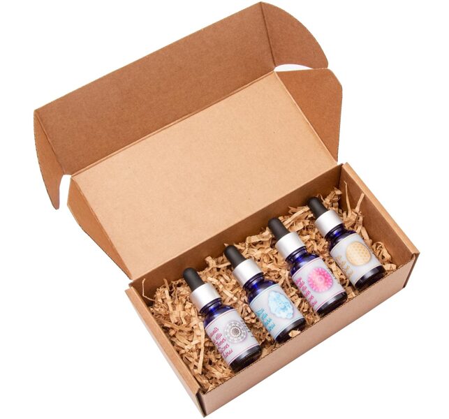 A SET OF 4 ADDITIONAL CHAKRA OIL BLENDS in 15 ml bottles